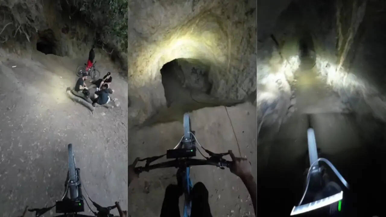 Bicycle Stunt On Scary Cave