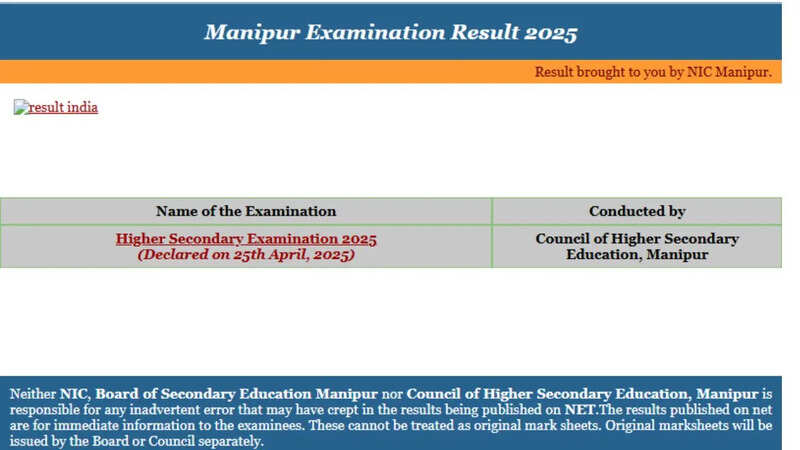 Manipur Class 12 Result 2025 out