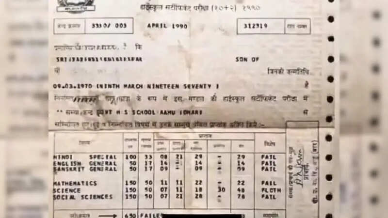 Father Failed Marksheet