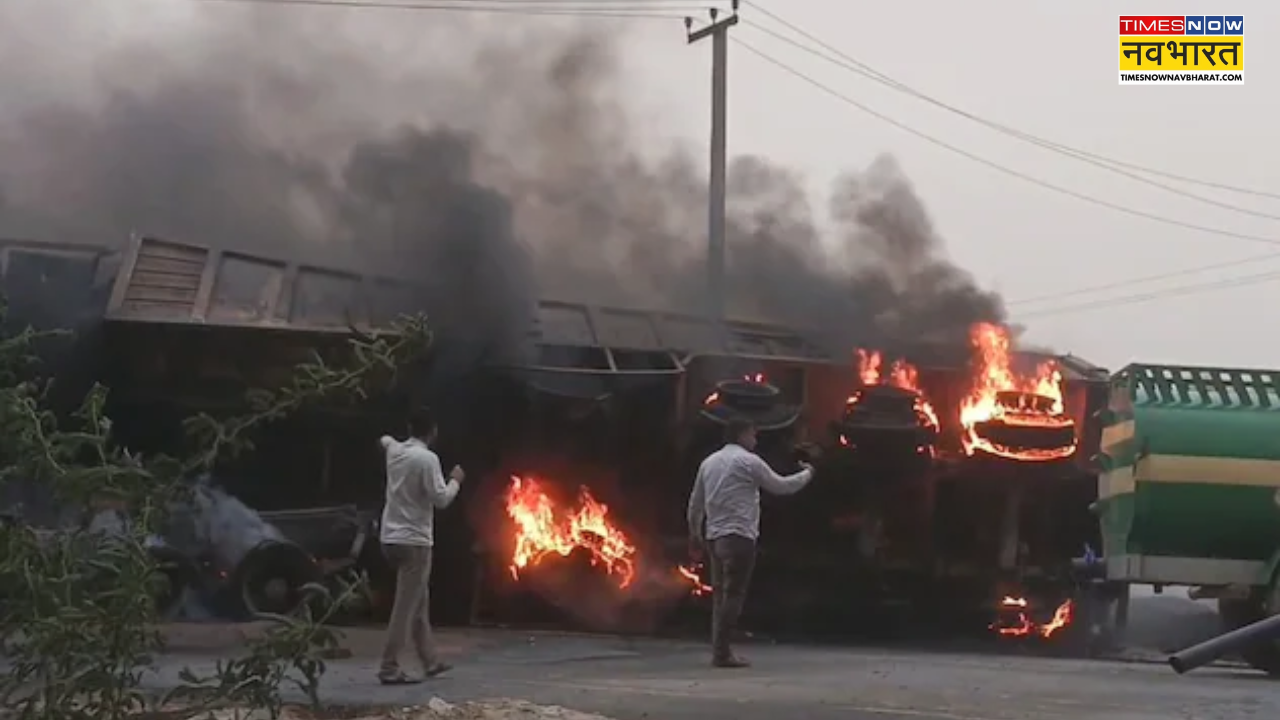 Truck Fire Accident in Hanumangarh