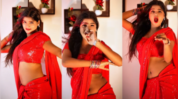 Bhabhi Dance पवन सिंह के गाने पर लाल साड़ी में देसी भाभी का गर्दा डांसअंदाज देख दिमाग गुम हो जाएगा
