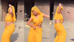 Bhabhi Dance जो बीच बजरिया गाने पर देसी भाभी का मदहोश करने वाला डांस ठुमके पर दिल हार बैठे लोग