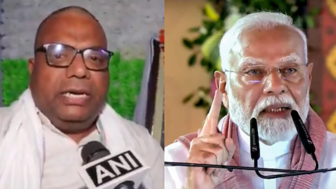 The father and Prime Minister Modi of Subham Dwivedi.