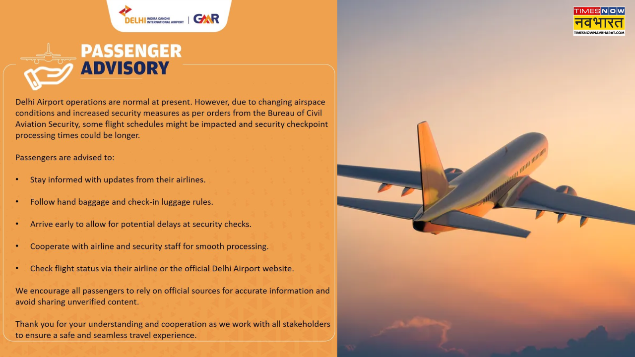 Delhi Airport travel advisory