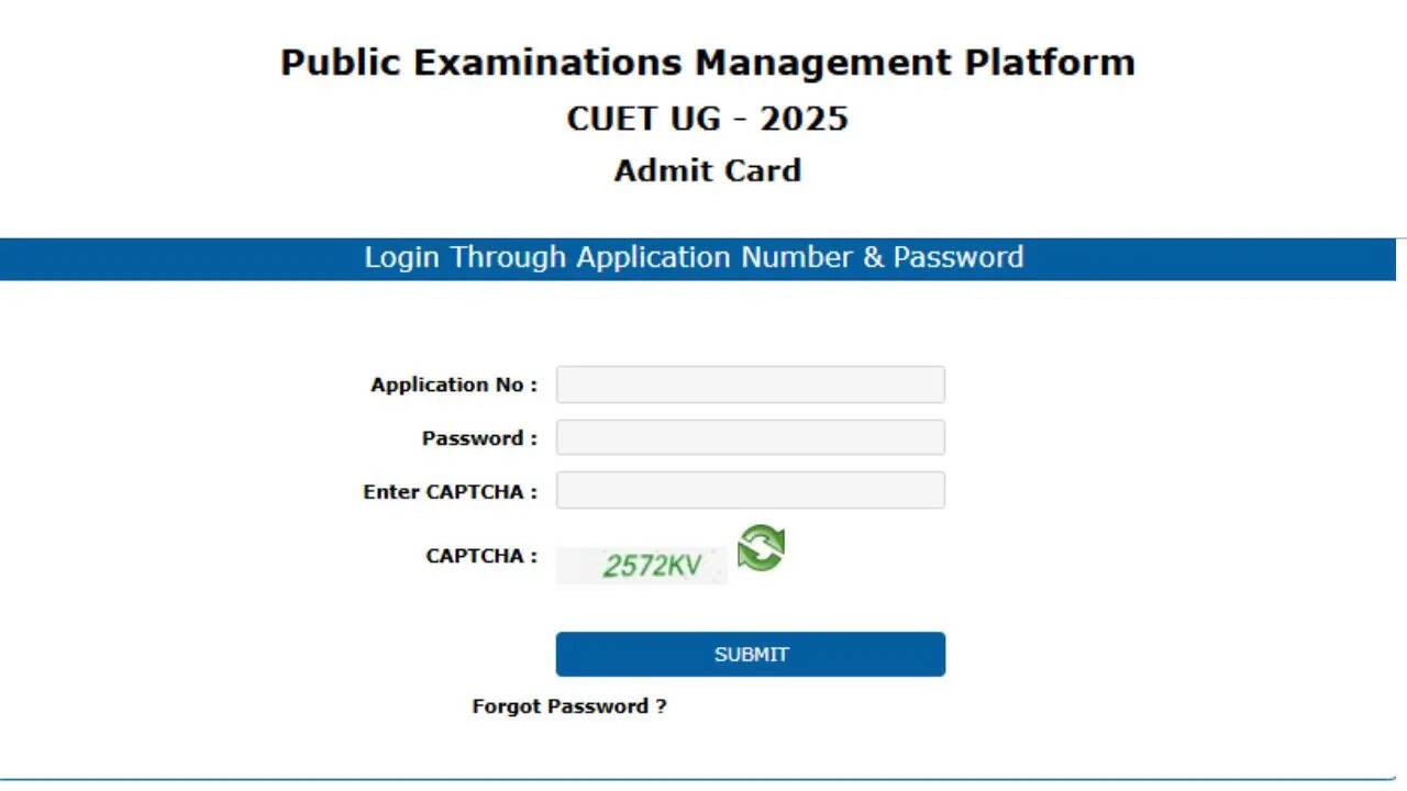 CUET UG Admit Card 2025 Released
