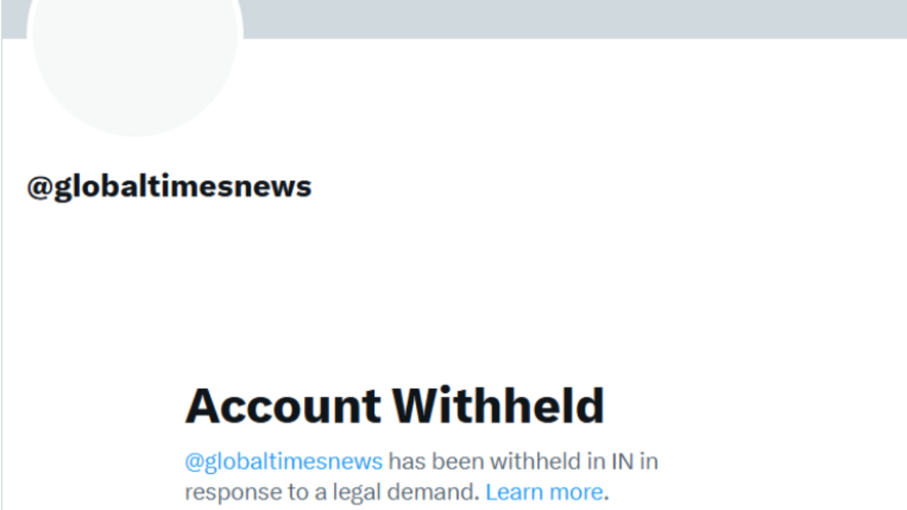 La cuenta Global Times X se lleva a cabo en India