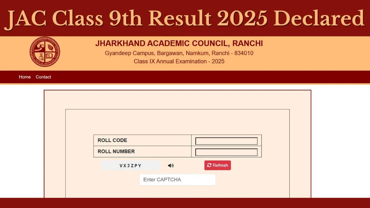 JAC Class 9th Result 2025 Declared