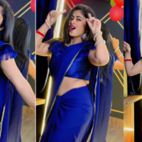 Dance Video नीली साड़ी में भाभी ने डांस से मचाया गदर अंदाज देखकर आप भी झूमने पर हो जाएंगे मजबूर
