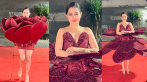 Urfi Javed खिलती कली बनकर आईं उर्फी फेल किए Met Gala और Cannes के सभी लुक्स देखें उनकी ड्रेस का वीडिया
