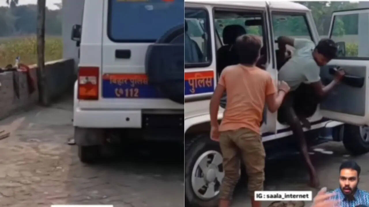 Minors Driving Bihar Police Car