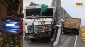 180 की रफ्तार से दौड़ाई BMW डंपर से टकराया अटल सेतु पर रियल एस्टेट एजेंट के बेटे की मौत