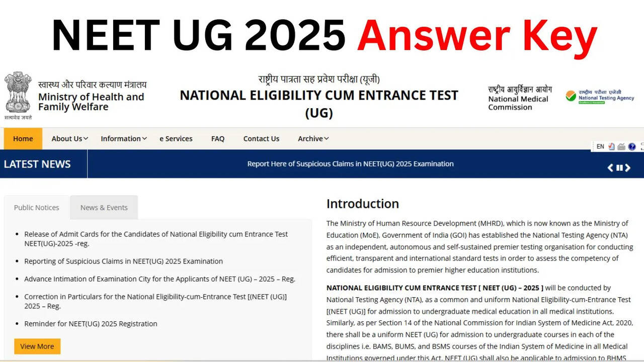 NEET UG reply key