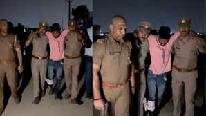 वाराणसी पुलिस के हाथ लगी कामयाबी 25 हजार का इनामी बदमाश मुठभेड़ में गिरफ्तार गौ तस्करी और गैंगस्टर एक्ट में था फरार