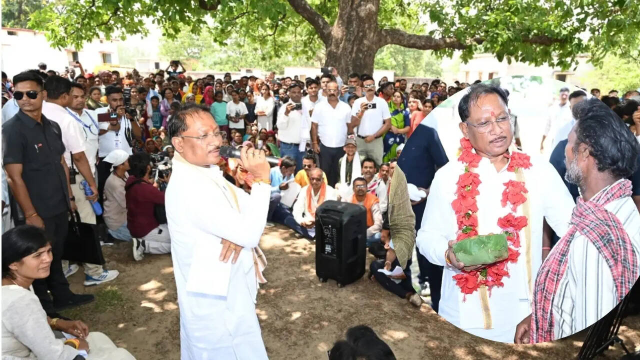 Chhattisgarh Chief Minister Vishnu Theo Sai Sushasan reached a village for Tihar