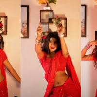 Desi Dance Video लाल साड़ी में देसी भाभी का भौकाली डांस स्वैग देखकर दिल बाग-बाग हो जाएगा