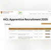 HCL Apprentice Recruitment 2025 HCL में 10वीं पास के लिए सरकारी नौकरी का सुनहरा अवसर जल्द करें अप्लाई