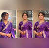 Hina Khan ने मांग में नहीं सजाया रॉकी के नाम का सिंदूर पर्पल साड़ी में लेने पहुंची अवॉर्ड मेहंदी भरे हाथों ने जीता दिल