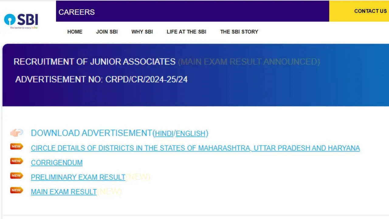 SBI Clerk Mains Result 2025 Announced