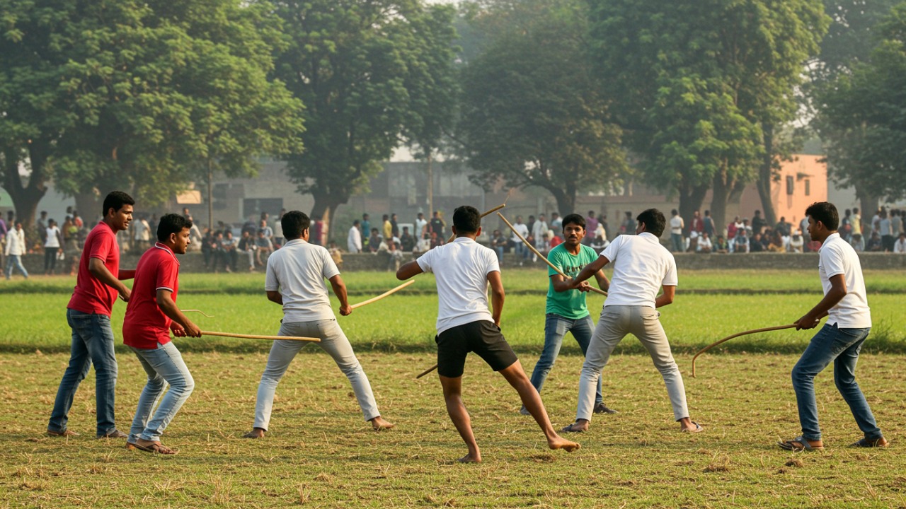 Bihar Men fighting on field