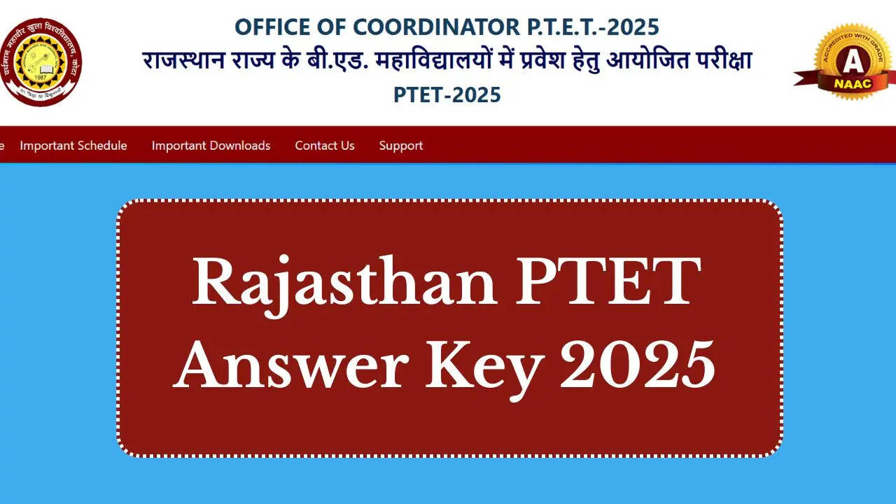 Rajasthan PTET Answer Key 2025