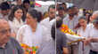 Mannara Chopra Father Last Rites पापा की अर्थी को मन्नारा चोपड़ा ने दिया कंधा बारिश में हुई रमन हांडा की अंतिम विदाई