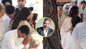 Sunjay Kapur Last Rites Video संजय कपूर को अंतिम विदाई देने पहुंची करिश्मा कपूर नम हुई आंखें