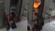 LPG सिलेंडर में लीकेज के बाद हुआ जोरदार धमाका बाल-बाल बची पुरुष और महिला की जान VIDEO