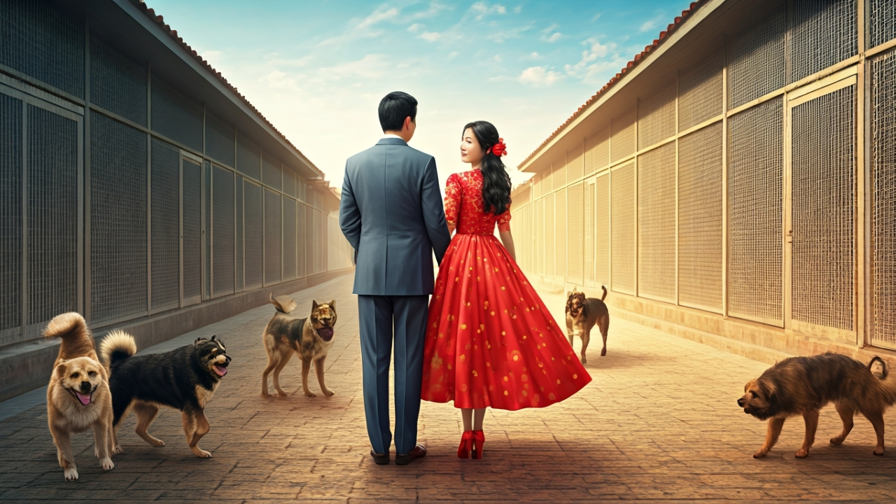 Matrimonio nel rifugio per cani. (Complimento: Amnesty International)