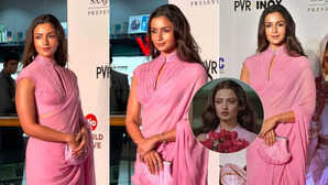 Umrao Jaan रेखा की तरह साड़ी पहनकर Alia Bhatt ने लूट ली लाइमलाइट चेहरे के गुलाबी ग्लो ने बढ़ाई खूबसूरती