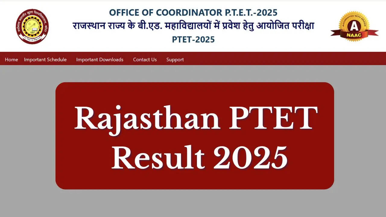Resultado de Rajasthan PTET 2025
