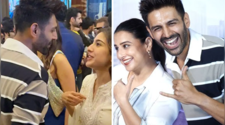 Metro...In Dino Screening: एक्स-गर्लफ्रेंड सारा अली खान को कार्तिक आर्यन ने लगाया गले, हैरान हुईं विद्या बालन