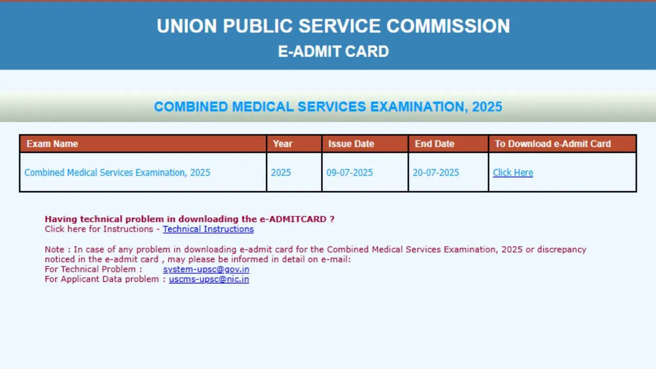 Combined Medical Services Examination 2025