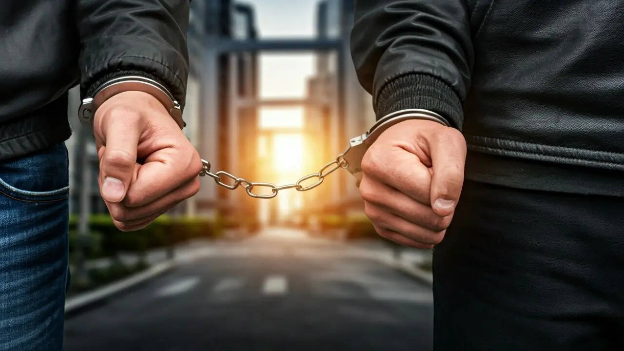 Criminals in handcuff Front - AI