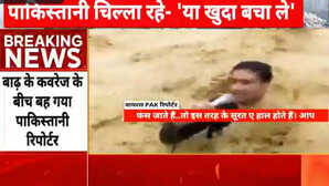 Video पाकिस्तान में बाढ़ के पानी में उतरकर कवरेज कर रहा Pak रिपोर्टर देखते ही देखते बह गया