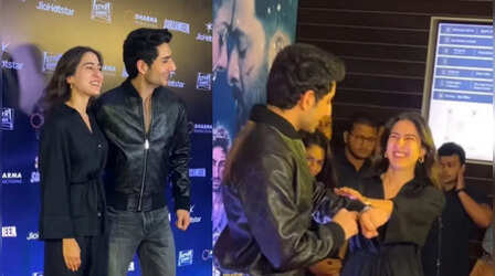 SarZameen Premiere: नहीं आए मम्मी-पापा...भाई को सपोर्ट करने अकेले पहुंची सारा अली खान