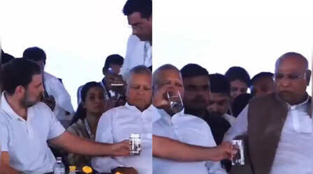 VIDEO: राहुल गांधी ने जीता दिल..., भीषण गर्मी के बीच लालू यादव और मल्लिकार्जुन खरगे को पिलाया पानी
