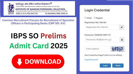 IBPS SO Prelims Admit Card 2025: जारी हो गया आईबीपीएस एसओ प्रीलिम्स परीक्षा का प्रवेश पत्र, तुरंत यहां से करें डाउनलोड