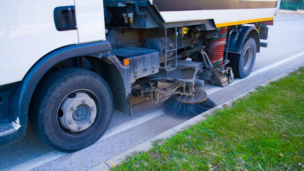 mechanised sweeping truck istock