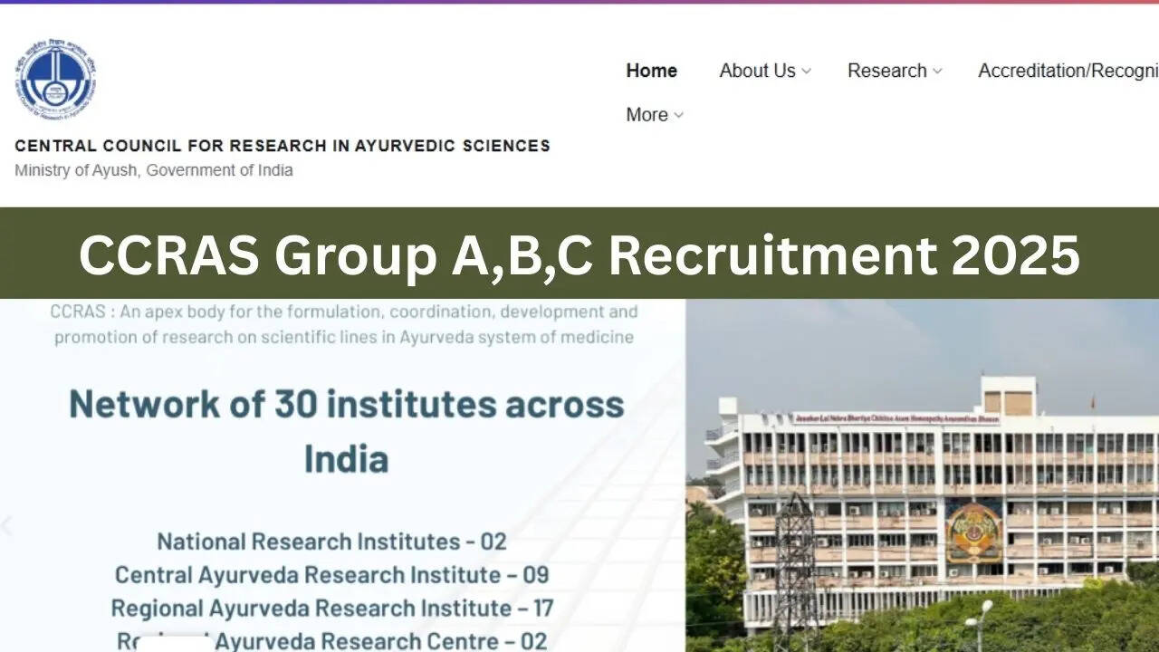 CCRAS Group A,B,C Recruitment 2025, Sarkari Naukri 2025