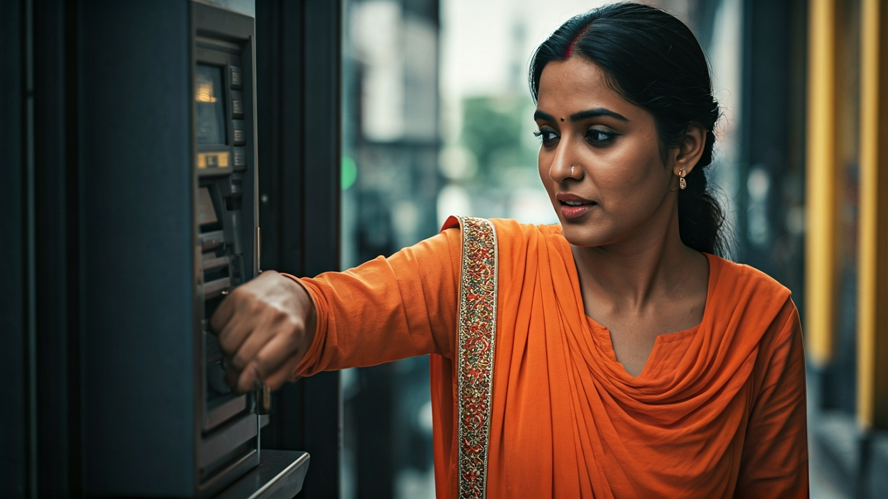 woman try to break atm