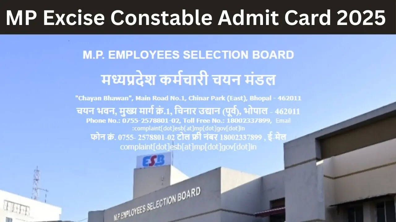 MP Excise Constable Admit Card 2025 Download