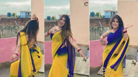 Dance Video धक-धक करने लगा गाने पर देसी भाभी का मदहोश करने वाला डांस देखकर हो जाएंगे फैन