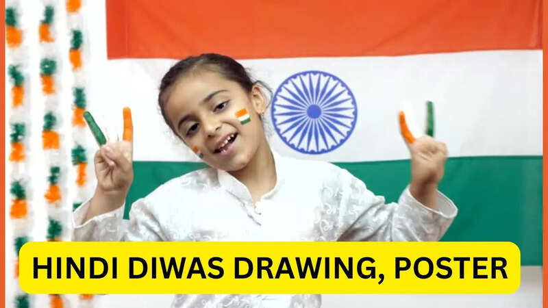 Hindi Diwas 2025 Poster, Drawing