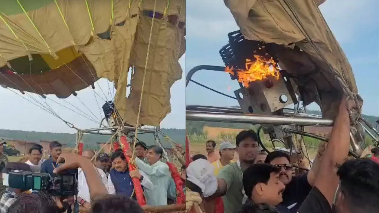 cm mohan yadav hot air balloon fire