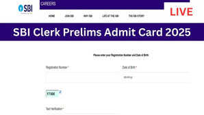 SBI Clerk Prelims Admit Card 2025 LIVE एसबीआई क्लर्क प्रीलिम्स परीक्षा का एडमिट कार्ड इस लिंक से डायरेक्ट कर सकेंगे डाउनलोड