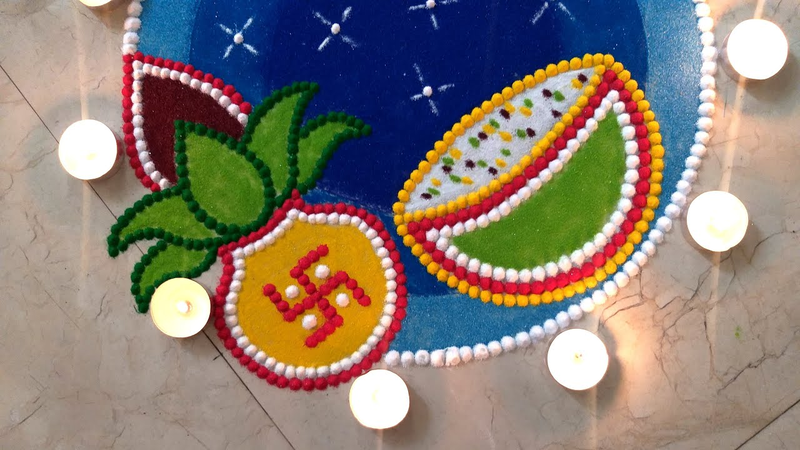 कलश रंगोली डिजाइन (pic credit: pinterest)