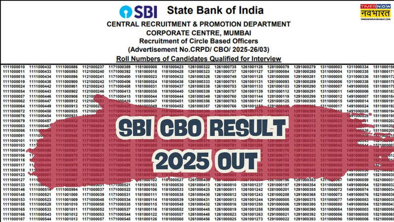 SBI CBO Result 2025 OUT