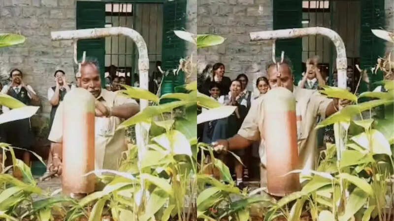 school peon rings bell for the last time after 38 years of service