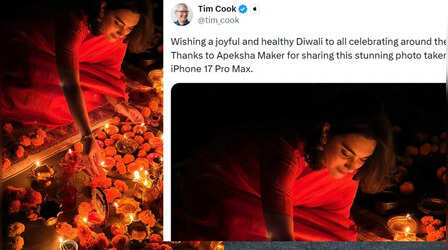 Apple के CEO टिम कुक ने दी दिवाली की शुभकामनाएं, मुंबई की फोटोग्राफर की फोटो शेयर की
