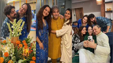 ​सोनाक्षी सिन्हा ने पहली बार शेयर की सास-ससुर के साथ फोटोज, इकबाल परिवार ने नई बहू के साथ मनाई दिवाली​